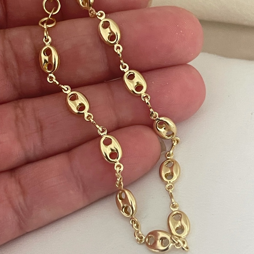 18k Gold Filled Puff Mariner Bracelet